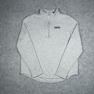 Vineyard Vines 1/4 Pullover Sweater Men's Size Large Grey The Shep Shirt Martha